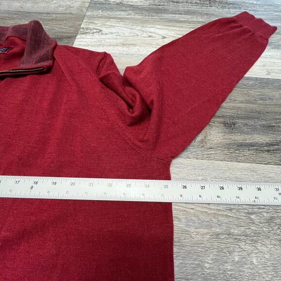 Untuckit Belguardo Mens 2XL Extra‎ Fine Merino Wool Quarter Zip Pullover Sweater - Picture 6 of 8